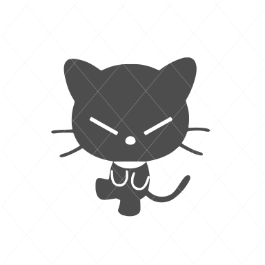 Ninja cat, funny cat, cat cut file, cute cat, black cat, gato svg, cat vector, cat decal, clipart stencil sticker template transfer 1129