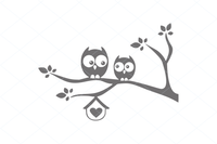 Cute owl svg, owl on a tree branch, owl cut file, owl vector, owl love, owl intricate design, clip art stencil template sticker decal svg