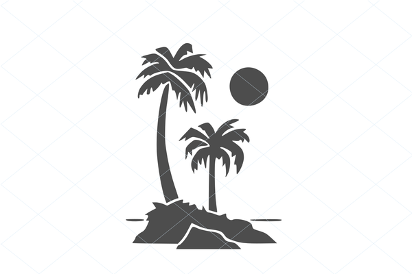 Sunset svg, tropical svg, beach svg, beach cut file, sunset svg, beach, palm tree, island paradise clip art stencil template transfer vector