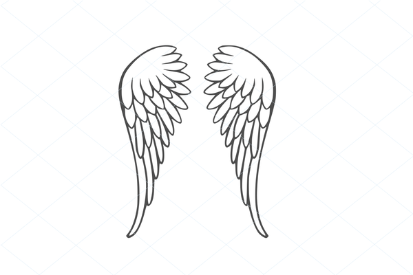 Wings svg, wings cut file, wings vector, angel wings svg, pair of wings silhouette stencil template car sticker vector 1232