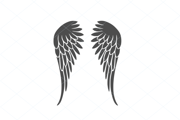 Wings svg, wings cut file, wings vector, angel wings svg, pair of wings silhouette stencil template car sticker vector 1233