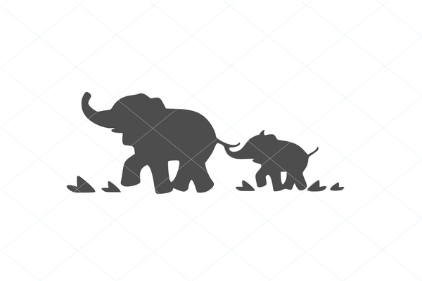 Elephant svg, elephant cut file, elephant vector, pregnant elephant, pregnancy announcement, baby shower svg, mom and baby elephant svg file