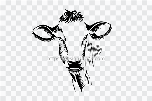 Cow head svg, cow cut file, cattle svg, cattle cut file, cow silhouette, cattle head silhouette clipart stencil template svg vector 1262