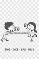 Boy and girl svg, cute couple svg, vintage boy, vintage girl, clip art stencil decal wall sticker print template transfer vector 1300