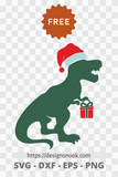 Christmas Dinosaur SVG, T rex svg, Christmas SVG, Christmas vector, Christmas cut file, Dinosaur Cut File 2