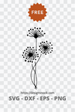 Beautiful flowers svg, flower cluster svg, dandelion svg, garden flowers svg clip art stencil template transfer SVG vector file 1306