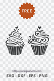 Free Cupcake SVG, cupcake vector, cupcake cut file, food svg, sweet svg, dessert svg graphic 1