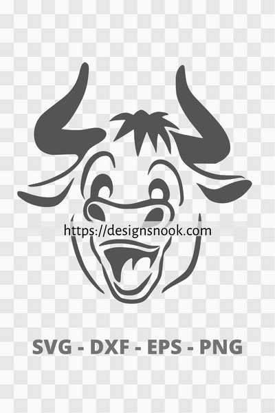 Cow head svg, cow cut file, cattle svg, funny cow face svg, cow silhouette, cattle head silhouette clipart stencil template svg vector 1296