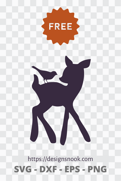 Deer and bird - SVG