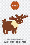 Baby Moose svg, Cute Moose Cut File, Moose vector, Moose stencil guide, Clipart Instant Download Sublimation Digital Graphic Image D68
