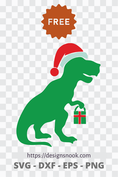 Christmas Dinosaur SVG, T rex svg, Christmas SVG, Christmas vector, Christmas cut file, Dinosaur Cut File 3, Christmas Dinosaur SVG, Free animal SVG DXF Cutting Files