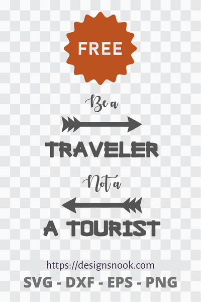 Be a traveler, not a tourist, Free SVG Cut File