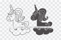 Cute Unicorn Line Art SVG File Clipart Instant Download Sublimation Designs SVG PNG Digital Graphic Image Happy Animal Kids Crafting