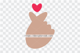 Free SVG - Finger heart svg, kPop SVG, finger heart cut file, finger vector, finger heart silhouette, k-pop cut file, cute korean hand gesture iD50
