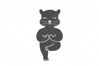 Yoga cat svg, cute chubby kitten, Fat Cat Cut File, Black Cat Eyelashes SVG cut file, black cat vector, Vector Cut File Digital Download D60