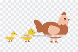 Cute chicks and chicken svg, mom and baby svg, chicken vector, mommy chicken cut file, cute chick svg, chicks vector, cute animal svg D69