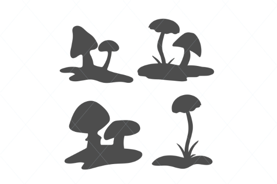 Cute Mushrooms SVG Cut File Clipart Instant Download Cricut Illustration Leaf Botanical Design decal clipart clip art decal stencil template