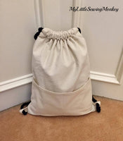 PDF Sewing Pattern - Medium Drawstring Backpack with Transferred Image