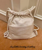 PDF Sewing Pattern - Small Drawstring Backpack with Transferred Image